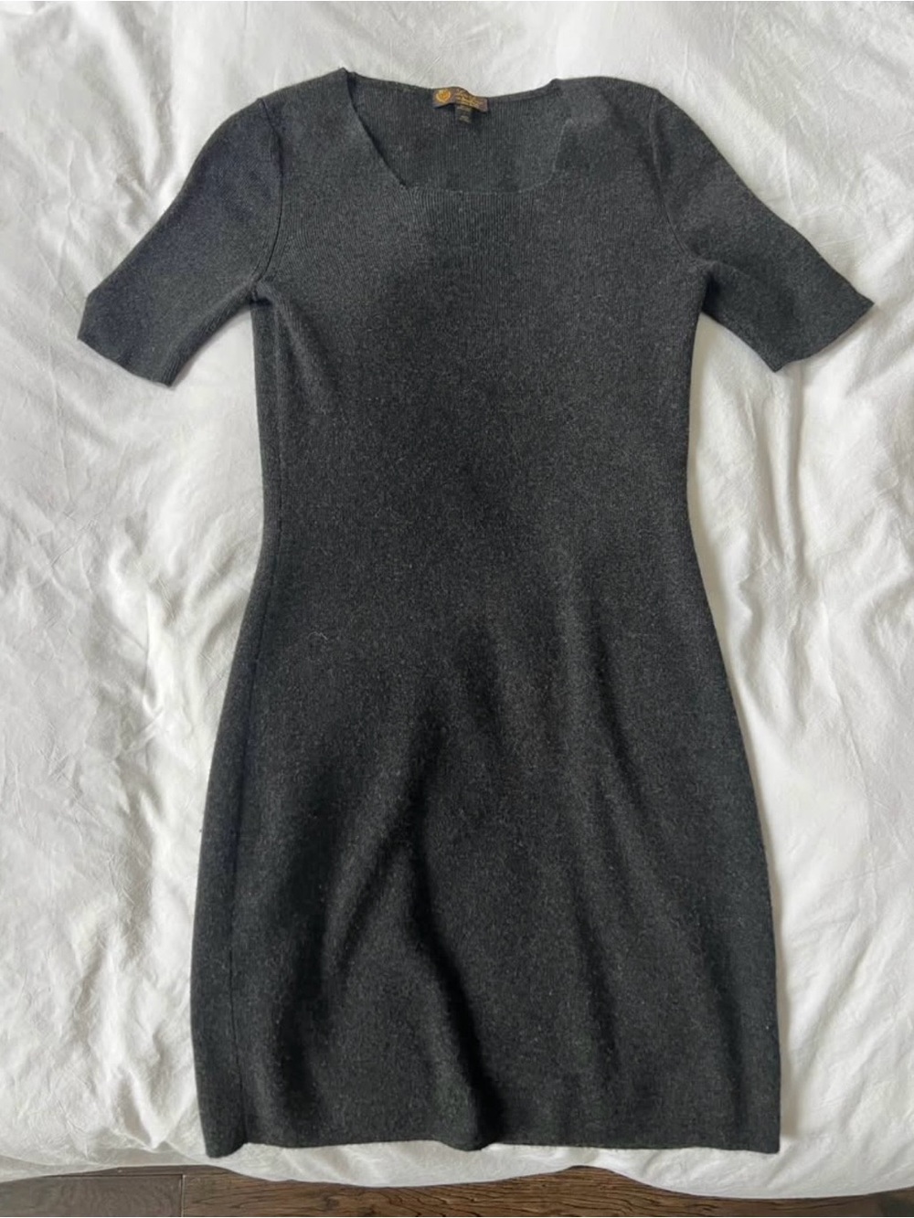 Minimalist Loro Piana Dark Gray 100% Cashmere Dress